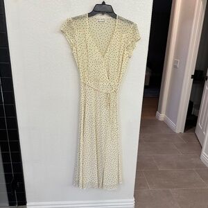 Reformation Carina Midi Polka Dot Wrap Dress